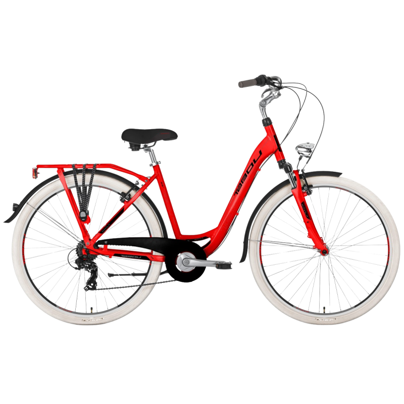 Sieviešu pilsētas velosipēds TABOU Kayla 28″, sarkans/melns