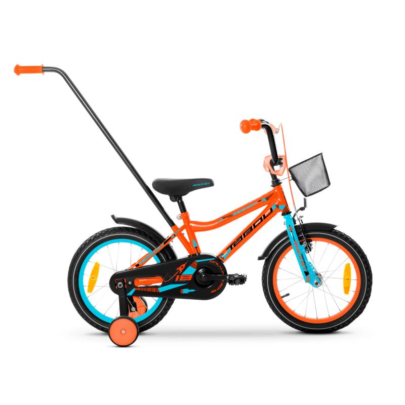 Lasten polkupyörä TABOU Rocket Alu, 14″ oranssi-sininen