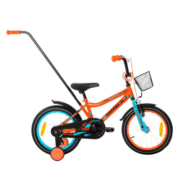 Lasten polkupyörä TABOU Rocket Alu, 14″ oranssi-sininen