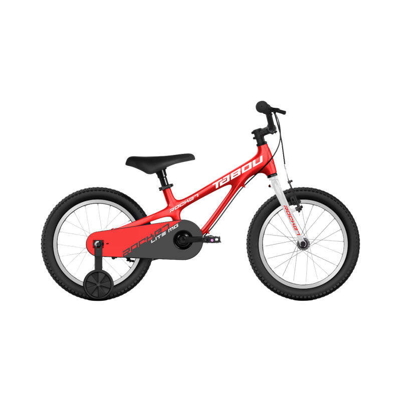 Ultrakevyt lasten polkupyörä TABOU Rocket Lite MG, 16″ punavalkoinen