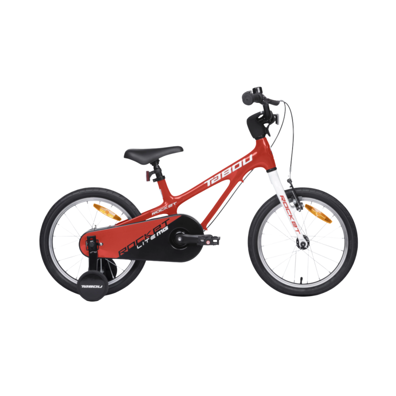 Ultrakevyt lasten polkupyörä TABOU Rocket Lite MG, 18″ punavalkoinen