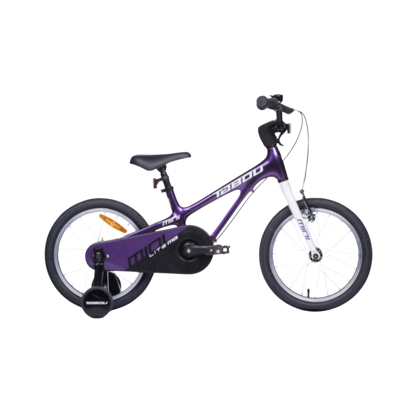 Ultrakevyt lasten polkupyörä TABOU Mini Lite MG, 18″ violetti-valkoinen