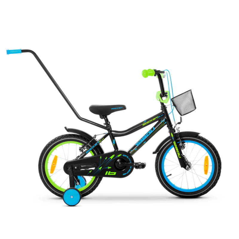 Bērnu velosipēds TABOU Rocket Alu, 18″ melns-zils