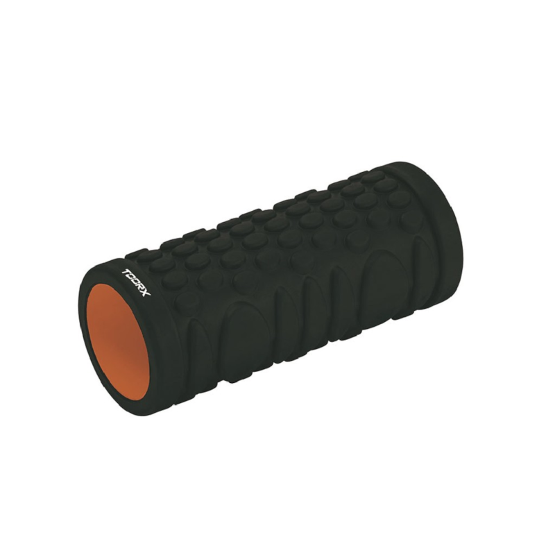 Массажный ролик TOORX Grid Foam Roller, черно-оранжевый