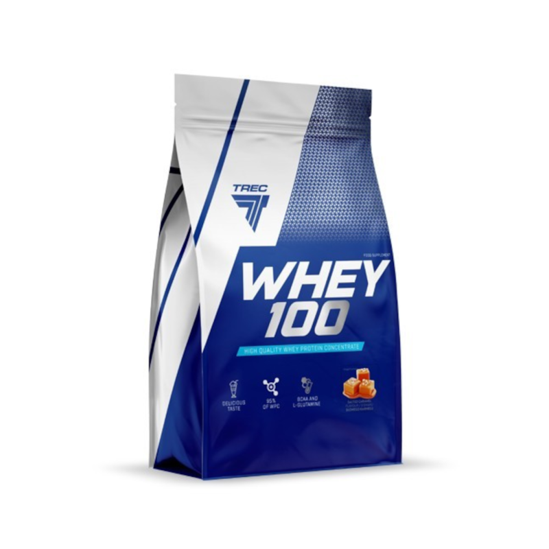 Valgupulber TREC heraproteiini 100, 900g suolattu karamelli