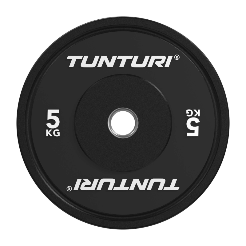 Svaru disks TUNTURI Platinum Bumper Plate, melns, 50 mm, 5 kg
