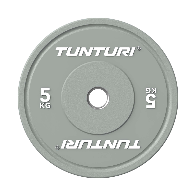Svaru disks TUNTURI Platinum Bumper Plate, pelēks, 50 mm, 5 kg