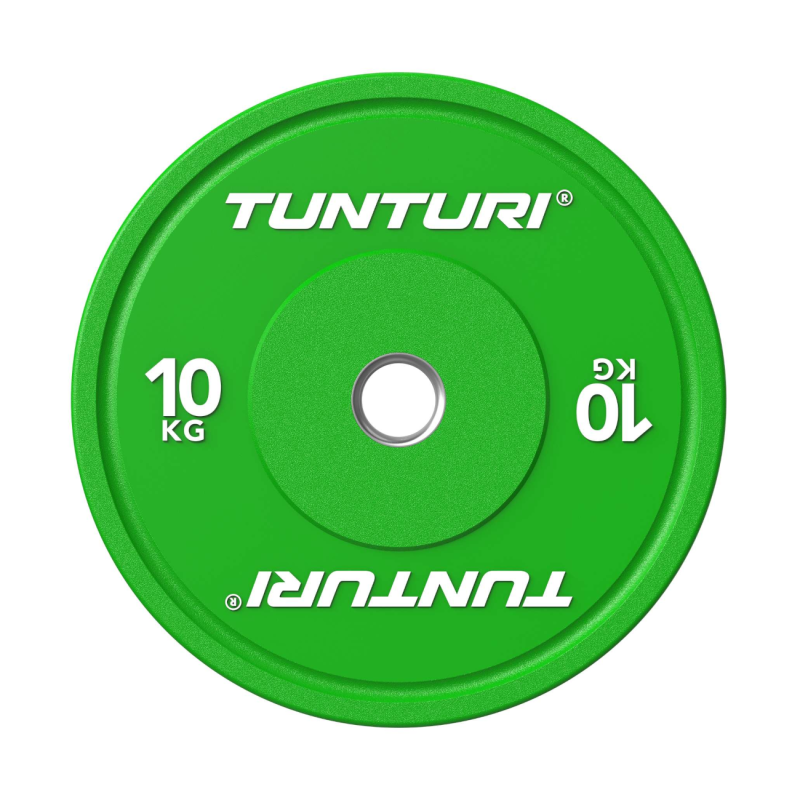 Svaru disks TUNTURI Platinum Bumper Plate, zaļš, 50 mm, 10 kg