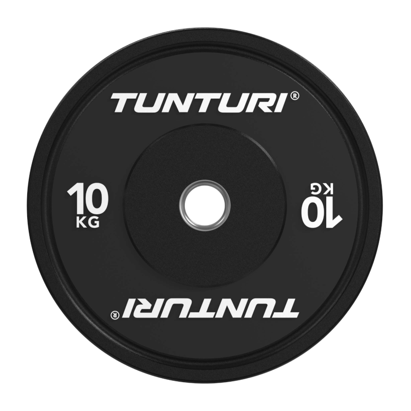 Svaru disks TUNTURI Platinum Bumper Plate, melns, 50 mm, 10 kg