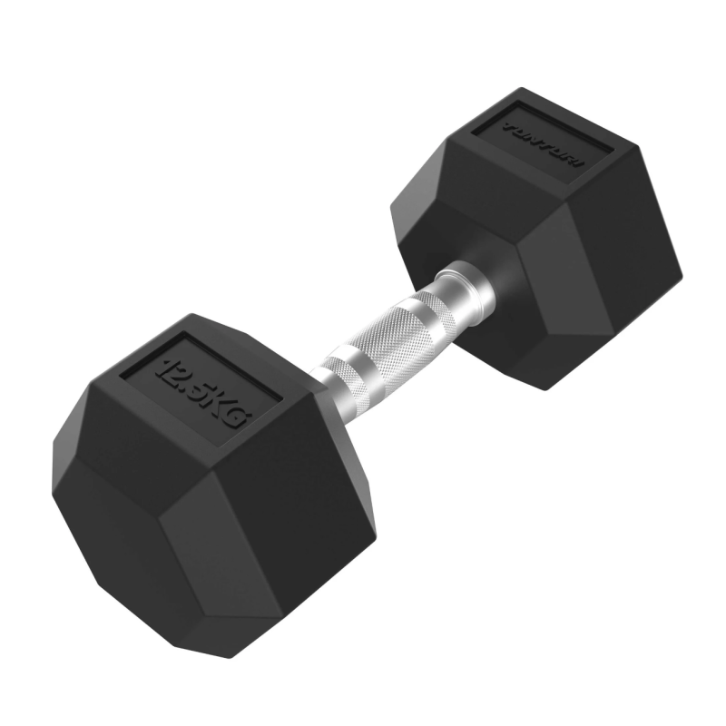 Hantele TUNTURI Platinum Hex gumijas hantele, 12,5 kg