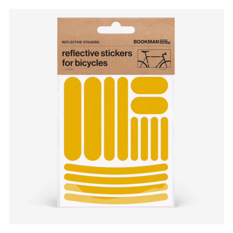 Atstarojošas uzlīmes velosipēdiem BOOKMAN, dzeltenas sloksnes