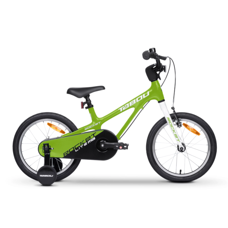 Ultrakevyt lasten polkupyörä TABOU Rocket Lite MG, 16″ vihreä/valkoinen