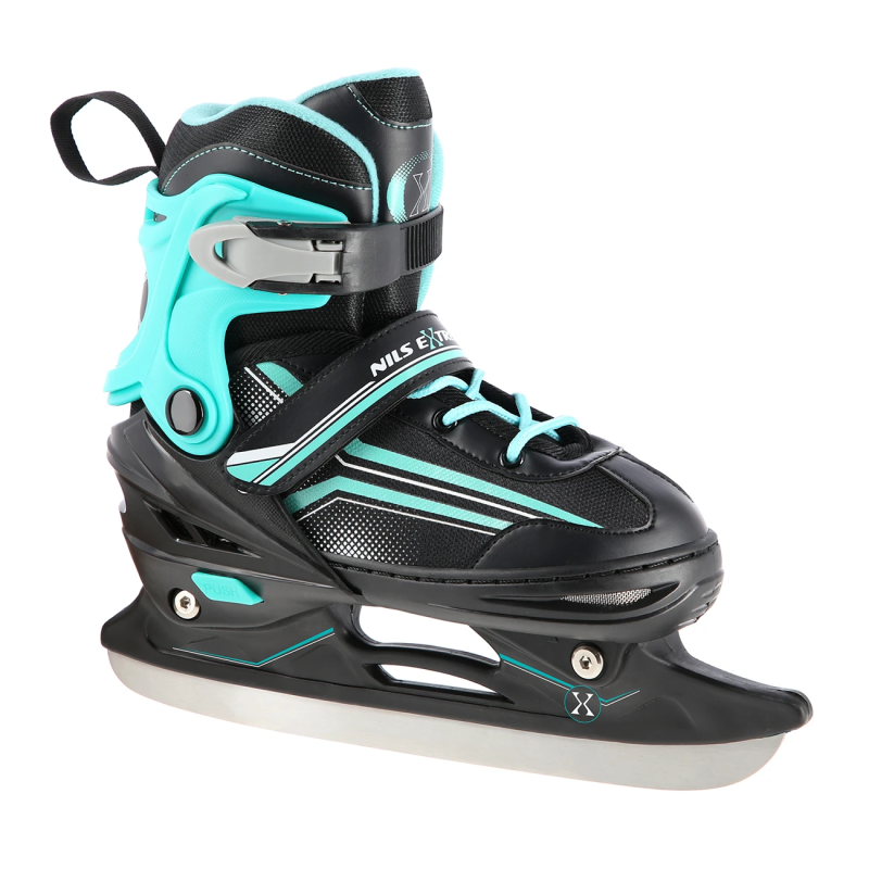 2-в-1 (rull)uisud NILS EXTREME NH18190 In-Roll Skates/Hockey Ice Skates, M (34-38) Black/Blue
