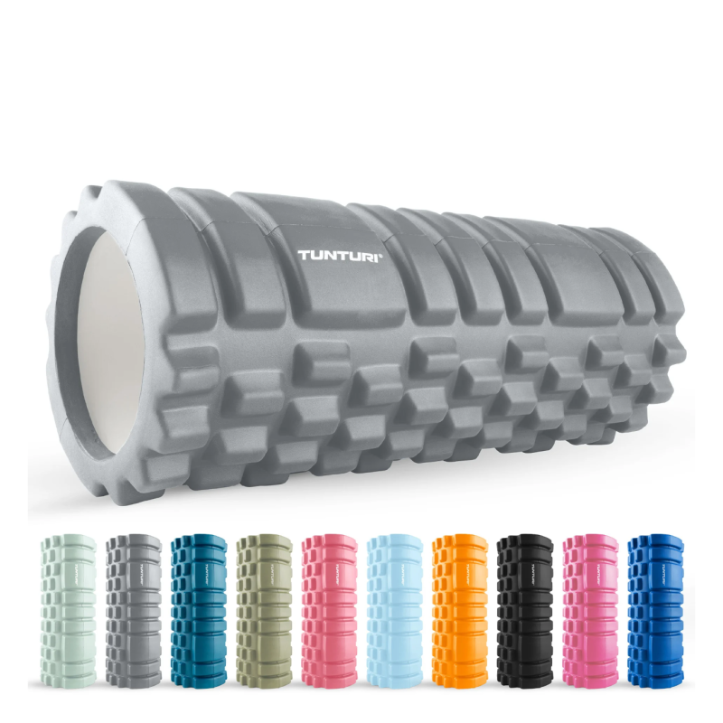 Massage roller TUNTURI Yoga Grid Foam Roller, 33cm, Grey