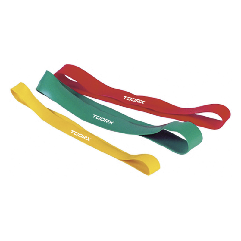 Набор резинок для гимнастики TOORX, прочные латексные ленты (10 шт. в упаковке)