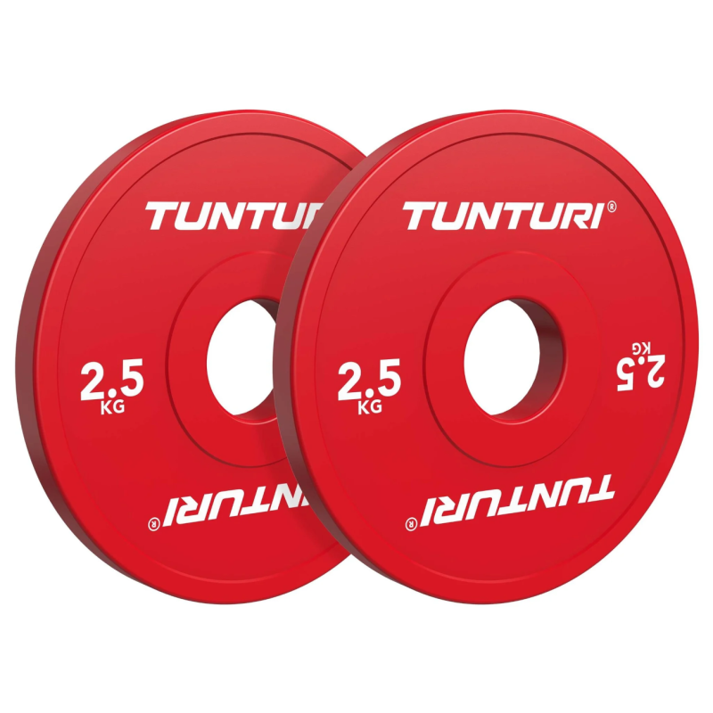Raskuskettad TUNTURI Platinum Fractional Plates, Red, 50mm, 2 x 2,5 kg
