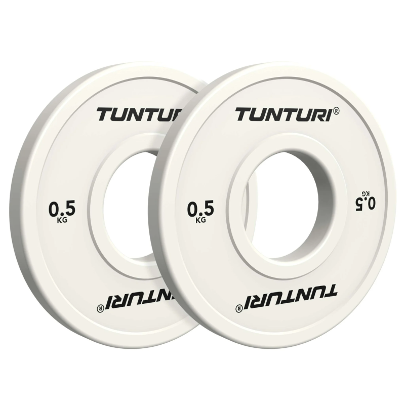Весовые диски TUNTURI Platinum Fractional Plates, белые, 50 мм, 2 x 0,5 кг
