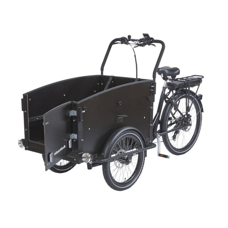 Koiranluukku AMLADCYKLER-laatikkopyörään, sivulta avautuva