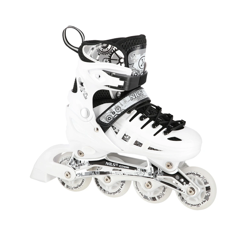 4in1 (rull)uisud NILS EXTREME NH10905 LED In-line Skates/Hockey Ice Skates, M (35-38), White/Black