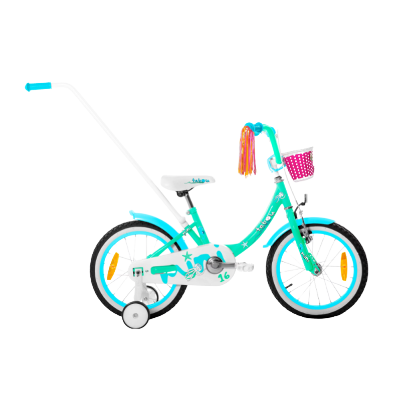 Bērnu velosipēds TABOU Mini 14″, piparmētru/zils