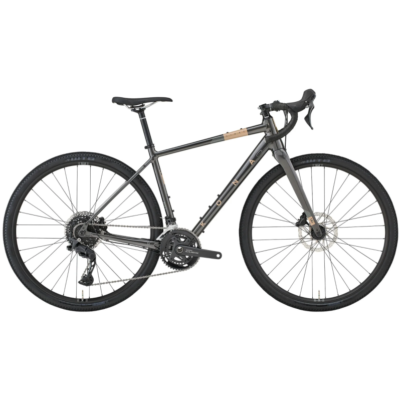 Гравийный велосипед KONA Libre (2026) глянцевый металлик, цвет угольно-серый.