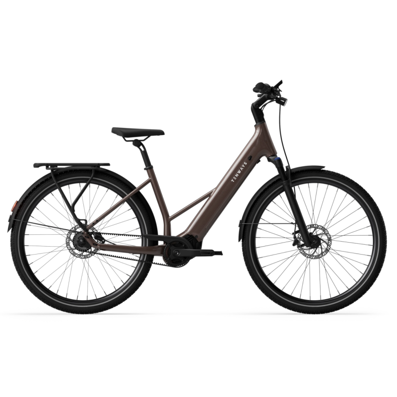 Electric bicycle TENWAYS Ago Air Belt, Walnut Brown
