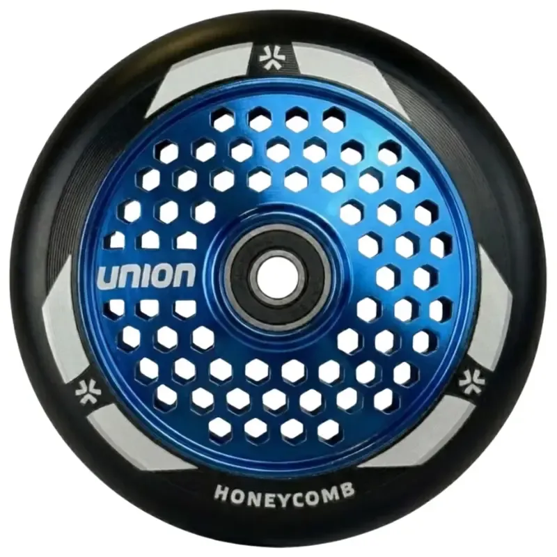 Колесо для скутера UNION Honeycomb Pro 110 мм, хромированное/синее