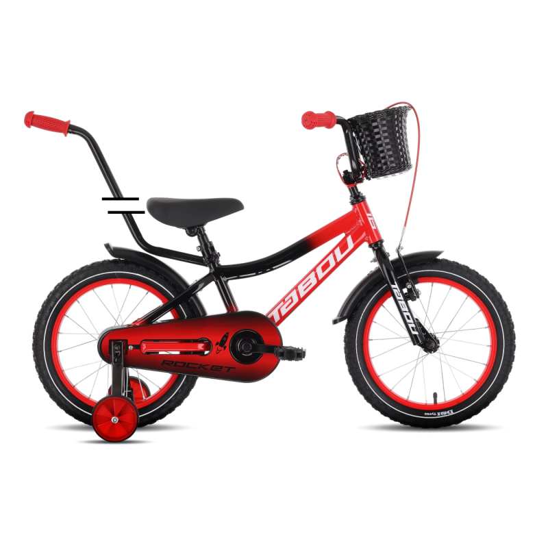 Laste jalgratas TABOU Rocket Alu, 16″ must-punane