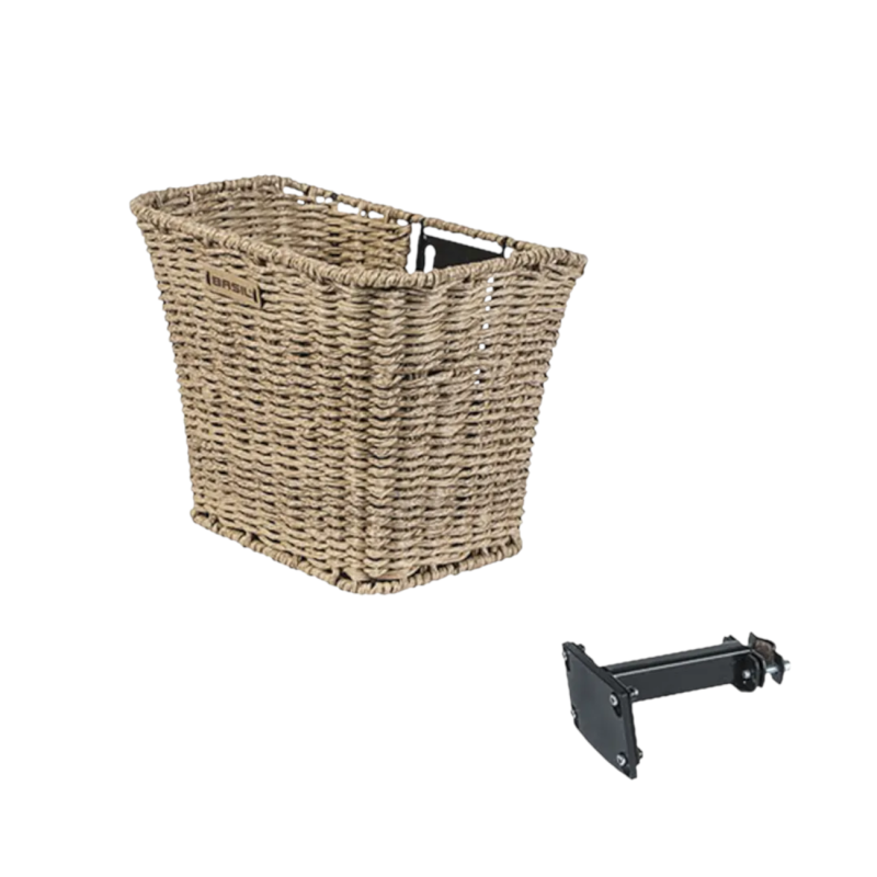Front basket BASIL Rattan Look FM, Seagrass (light brown)