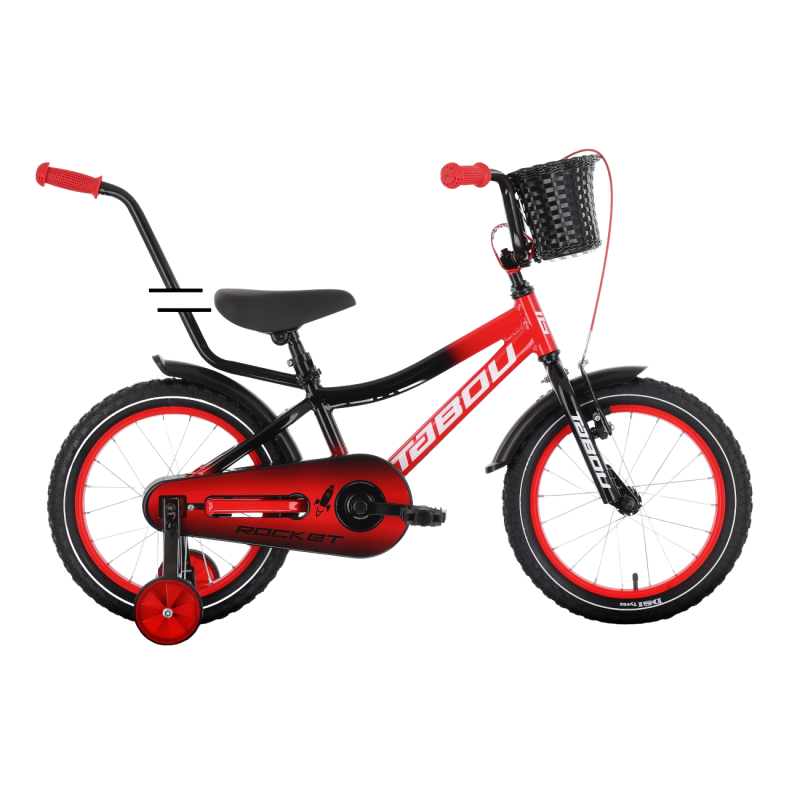 Laste jalgratas TABOU Rocket Alu, 14″ must-punane