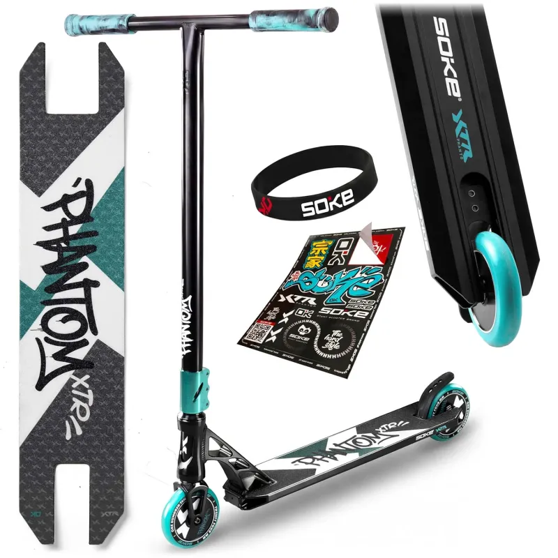 Stunt scooter SOKE XTR, black-turquoise