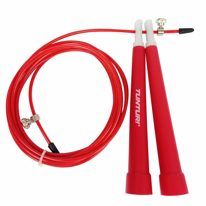 Jump rope TUNTURI Jumprope Steel, adjustable, red