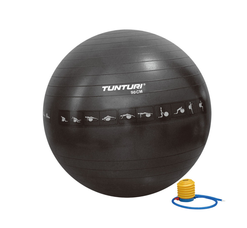 Võimlemispall TUNTURI Gymball 55cm anti-burst, must