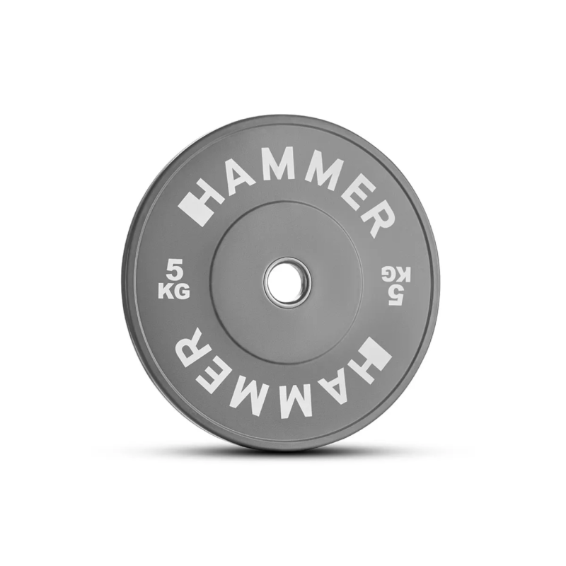 Weight plate HAMMER Bumper Plate, Grey, 50mm, 5 kg