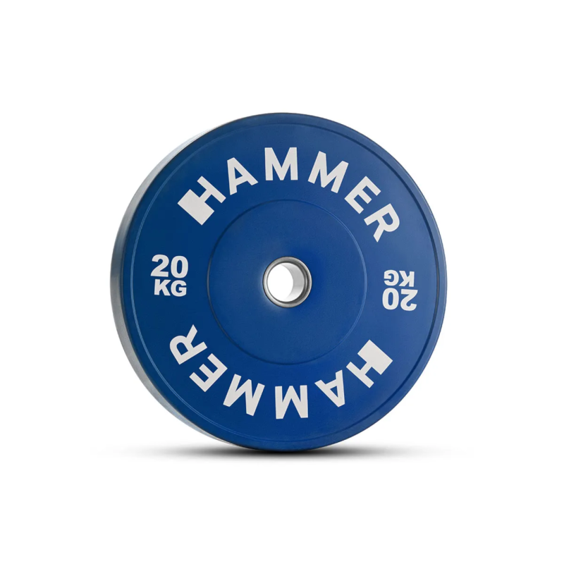 Весовой диск HAMMER Bumper Plate, синий, 50 мм, 20 кг