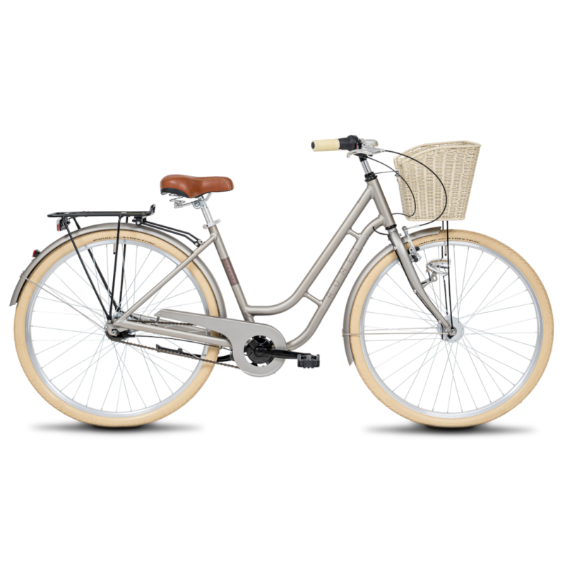 Велосипед ROMET Sonata Classic, цвет шампанское + передняя корзина