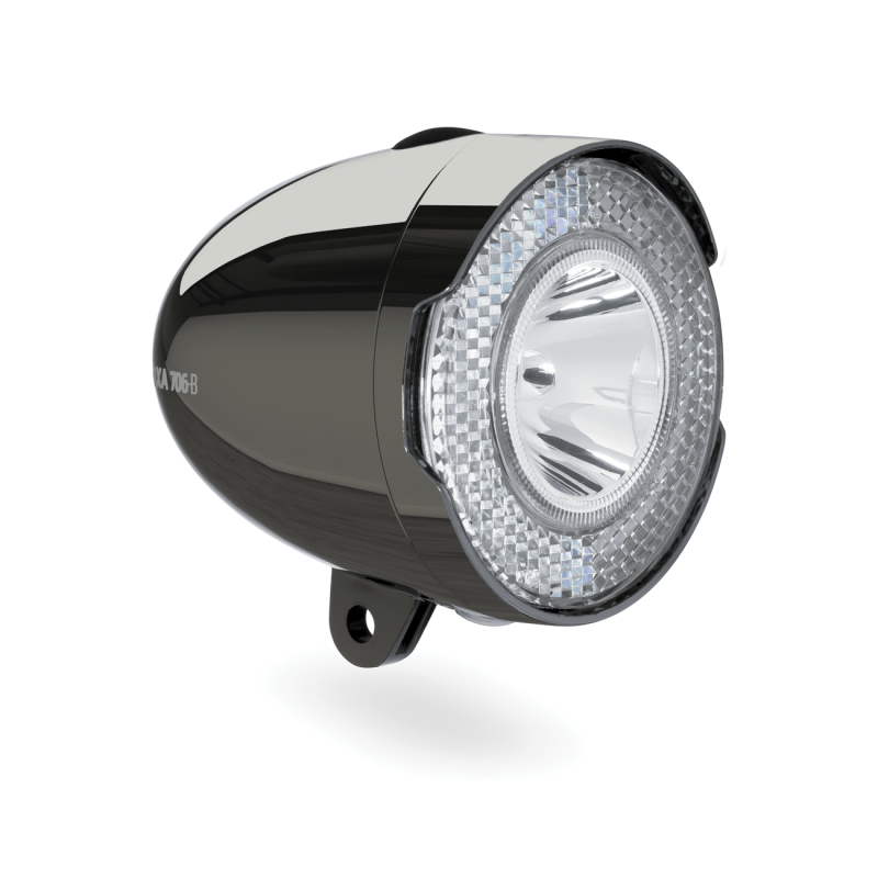 Headlight AXA 706-B, retro, with batteries, dark gray