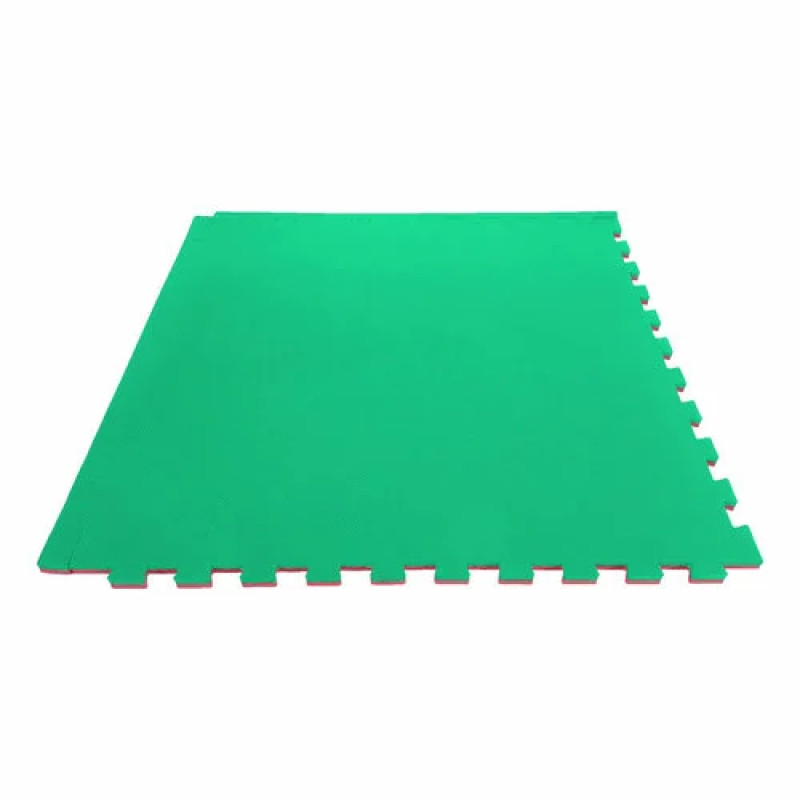 Гимнастический коврик TUNTURI Karate Puzzle Mat, зелено-красный
