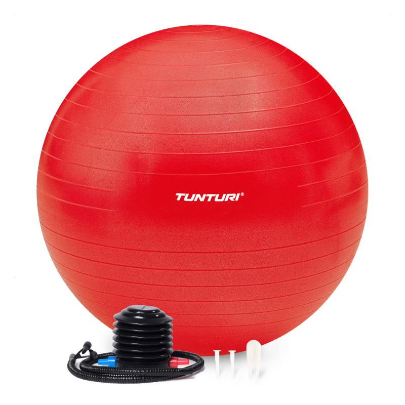 Gymnastics ball TUNTURI Gymball 90cm, Anti Burst, Red