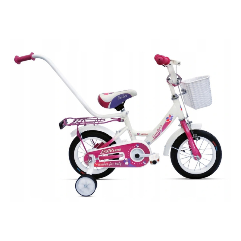 Детский велосипед Romet Limber Girl 12″, бело-розовый
