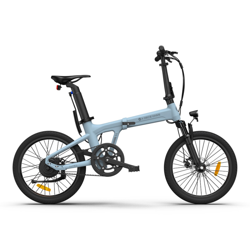 Folding electric bicycle ADO A20S AIR with front suspension, blue