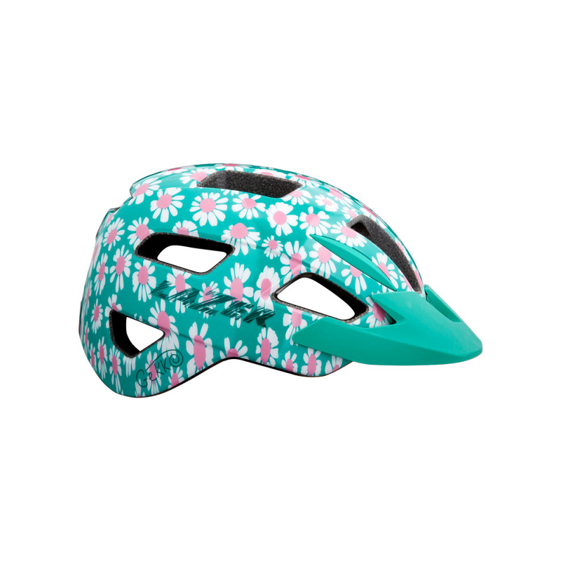 Bicycle helmet for kids Lazer Gekko Green Flowers