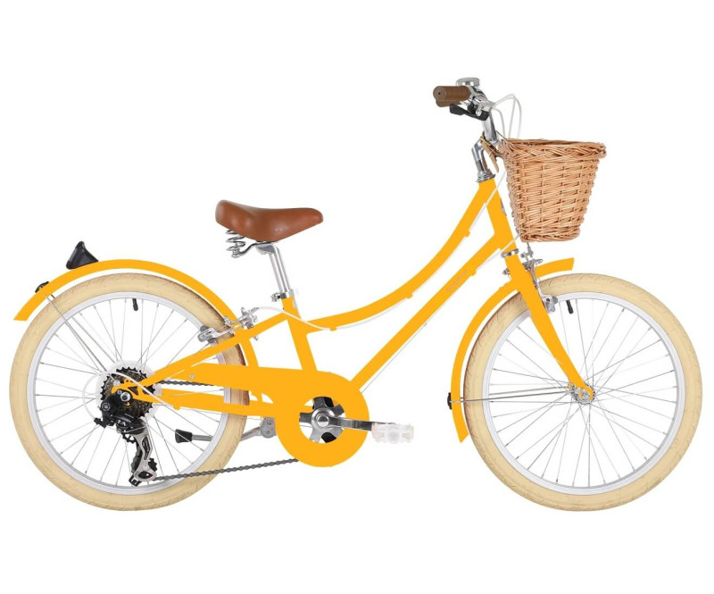 Girls’ bicycle Bobbin Gingersnap 5-9 years, 20-inch, yellow