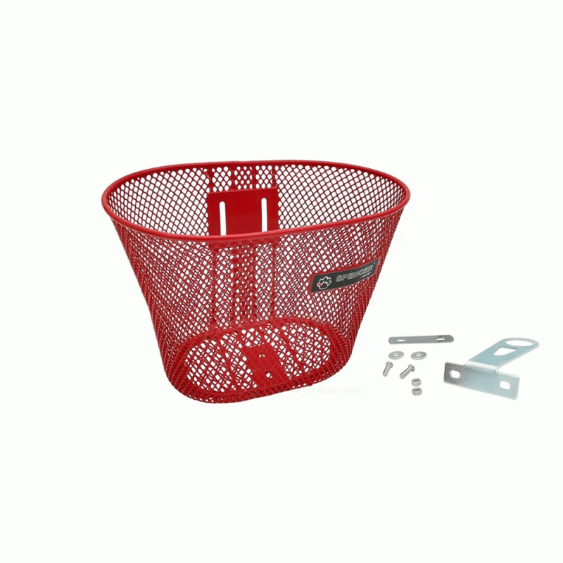 Front basket for children's bike SPENCER, 16"-24", metal, red