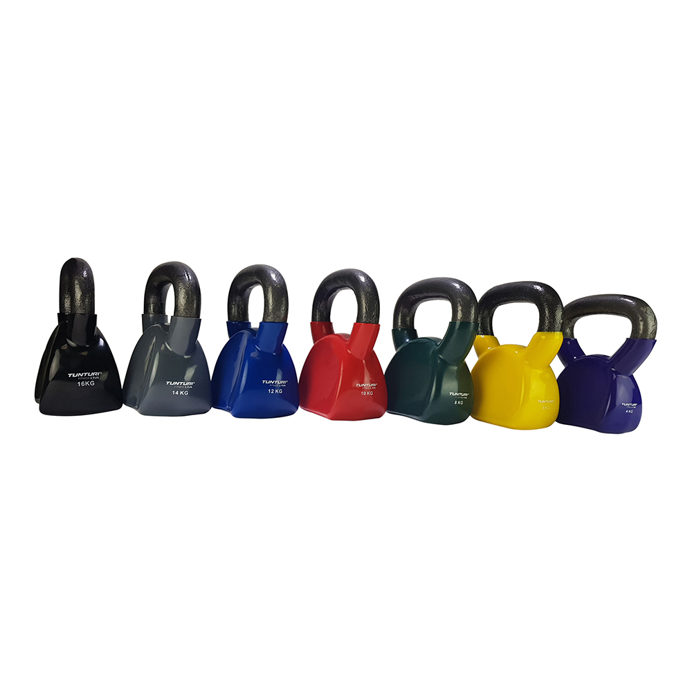 Tunturi Kettlebell In PVC Riempito Di Sabbia – Pesi Da 2 A 16 Kg Per Allenamento Total Body