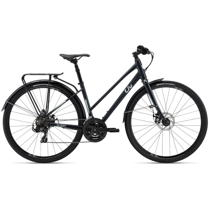 Женский велосипед LIV Alight 3 City Disc, черный металлик