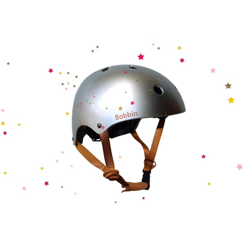 Helmet for children BOBBIN STARLING, Silver Multi Stars