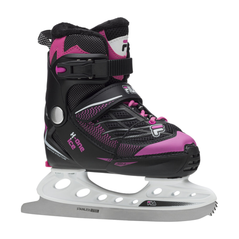 Children's hockey skates FILA X-One Ice G Black/Pink